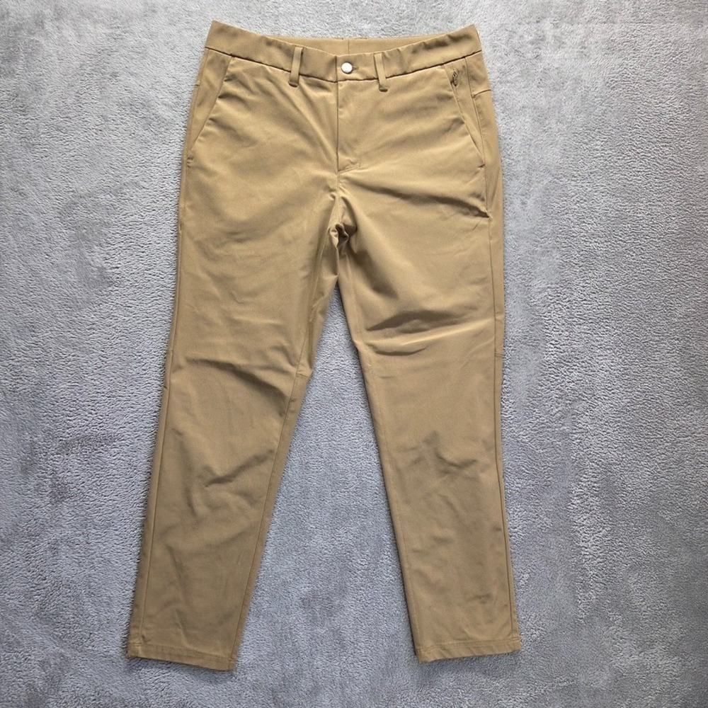 Crz Yoga Pants Mens 32 Beige Chino Mid Rise Performance Stretch Golf Activewear